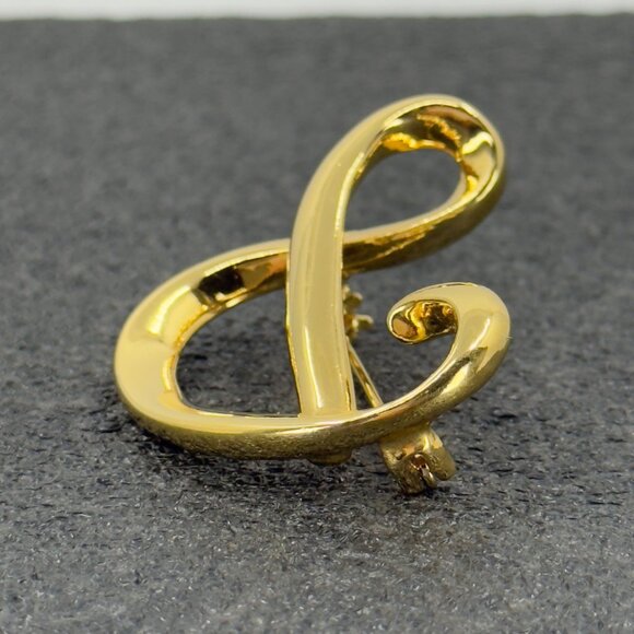 Vintage D Letter Brooch Initial Anne Klein Cursive Gold Tone Pin Estate Scatter - Picture 5 of 8